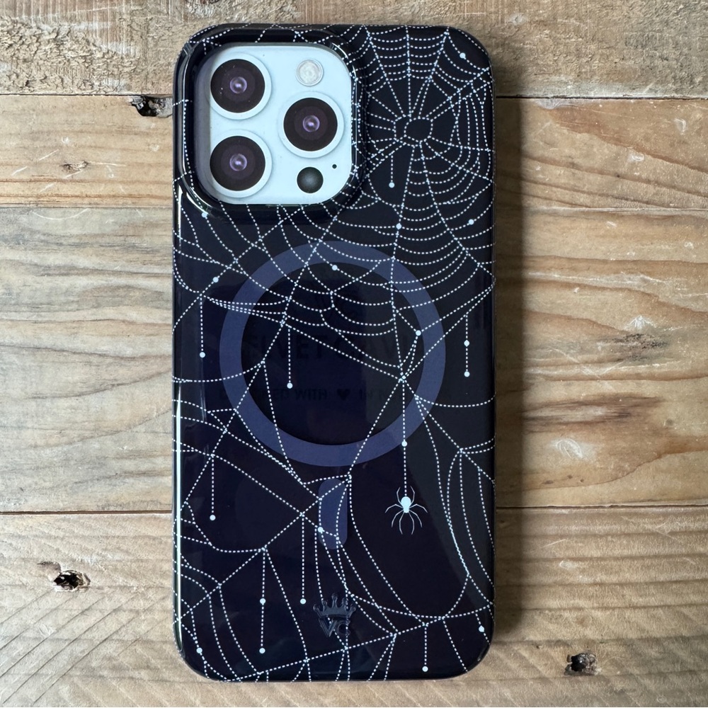 Velvet Caviar Black Spider Web Phone Case - 15pro Max